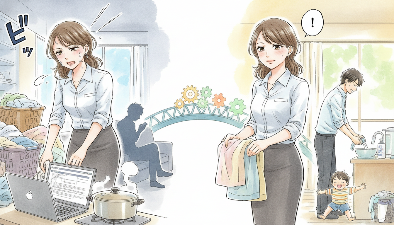 共働きの家事分担における圧倒的な偏りと精神的負担の深刻な実態